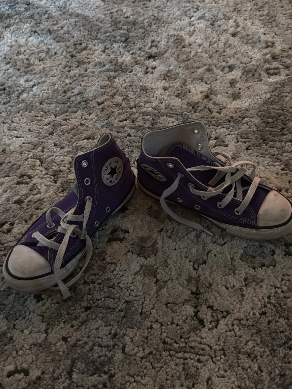 Converse Kids Purple High-Top Sneakers with White Accents